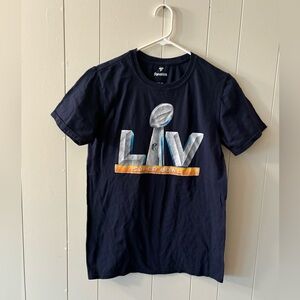 Fanatics Blue Short Sleeve Tee with Graphic Design Super Bowl Tshirt adult small